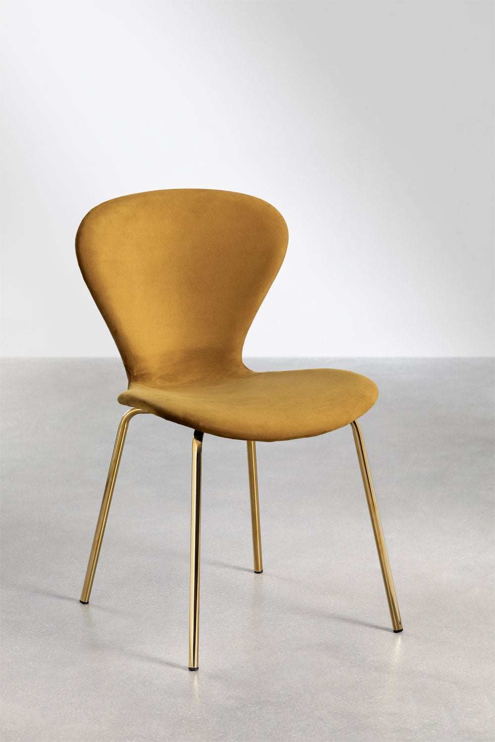 Set van 2 stapelbare eetkamerstoelen van fluweel, galerij beeld 2