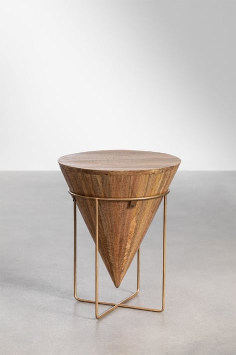 SKLUM Ronde bijzettafel in mangohout (40 cm) Nanup