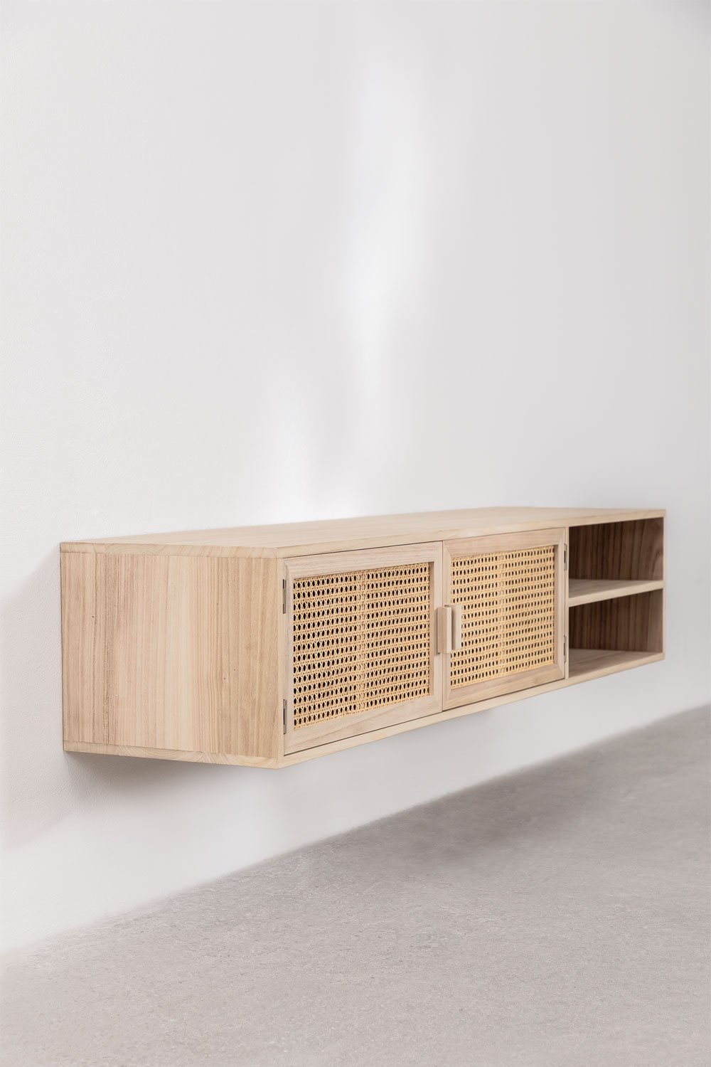 TV-meubel 150x35 cm wand in hout Ralik, galerij beeld 3