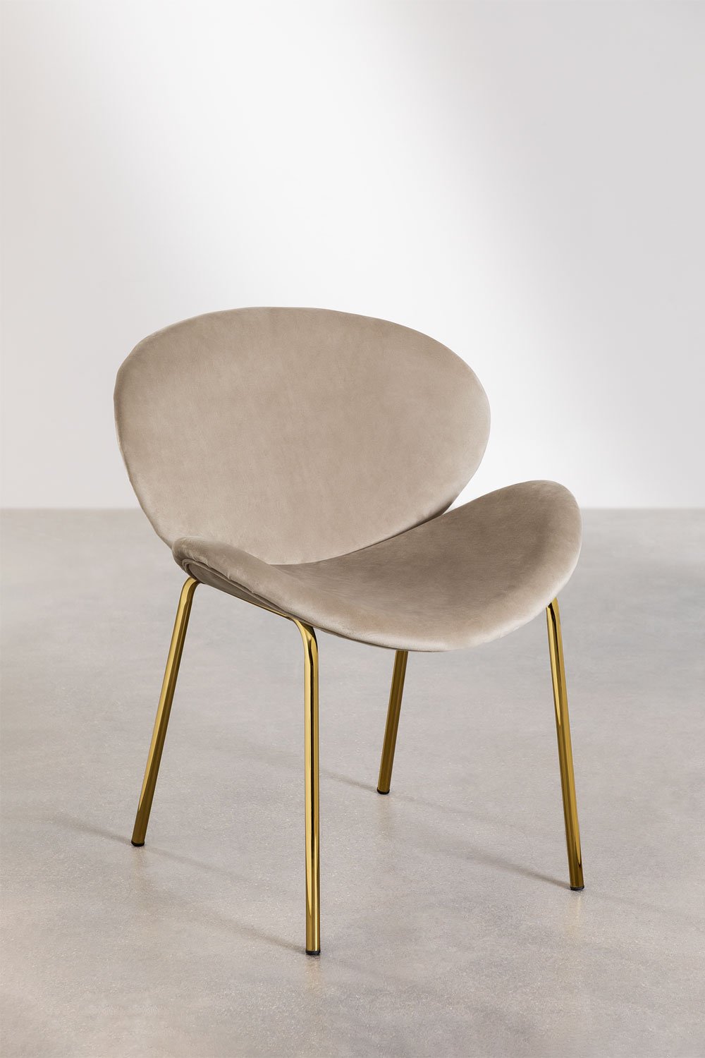 Set van 2 fluwelen eetkamerstoelen Fior Gold, galerij beeld 2