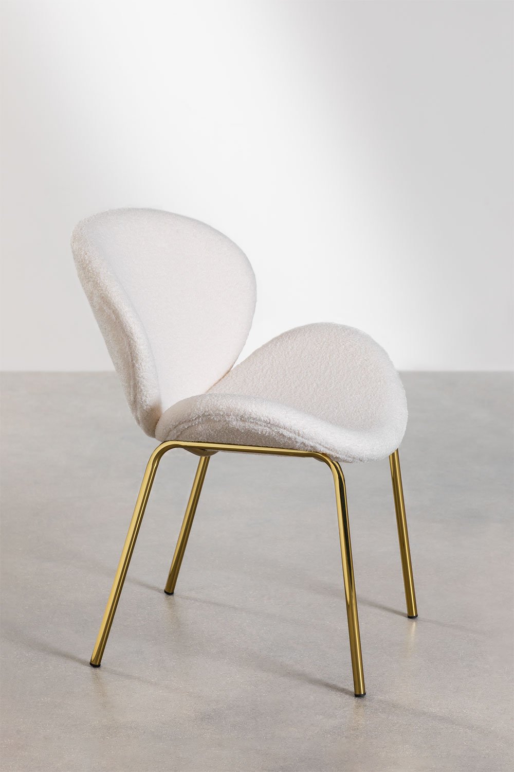 Eetkamerstoel bekleed met schapenvacht Fior, galerij beeld 3