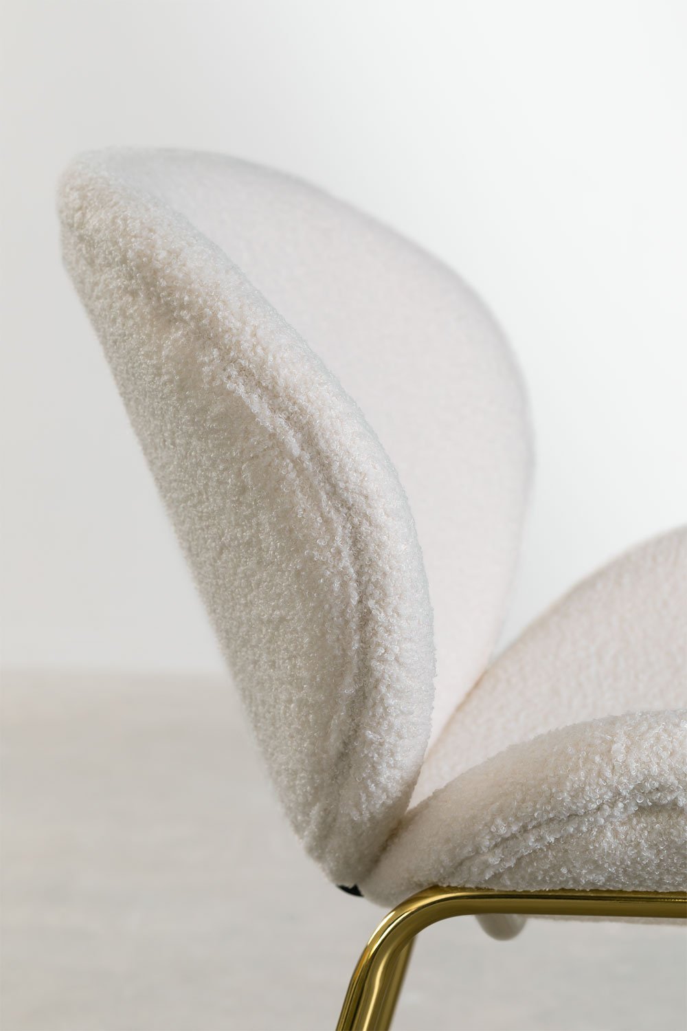 Eetkamerstoel bekleed met schapenvacht Fior, galerij beeld 5