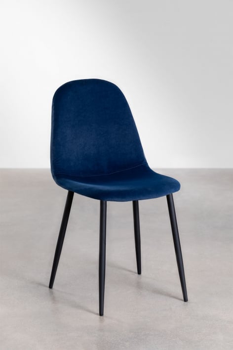 Set van 4 Glamm fluwelen eetkamerstoelen