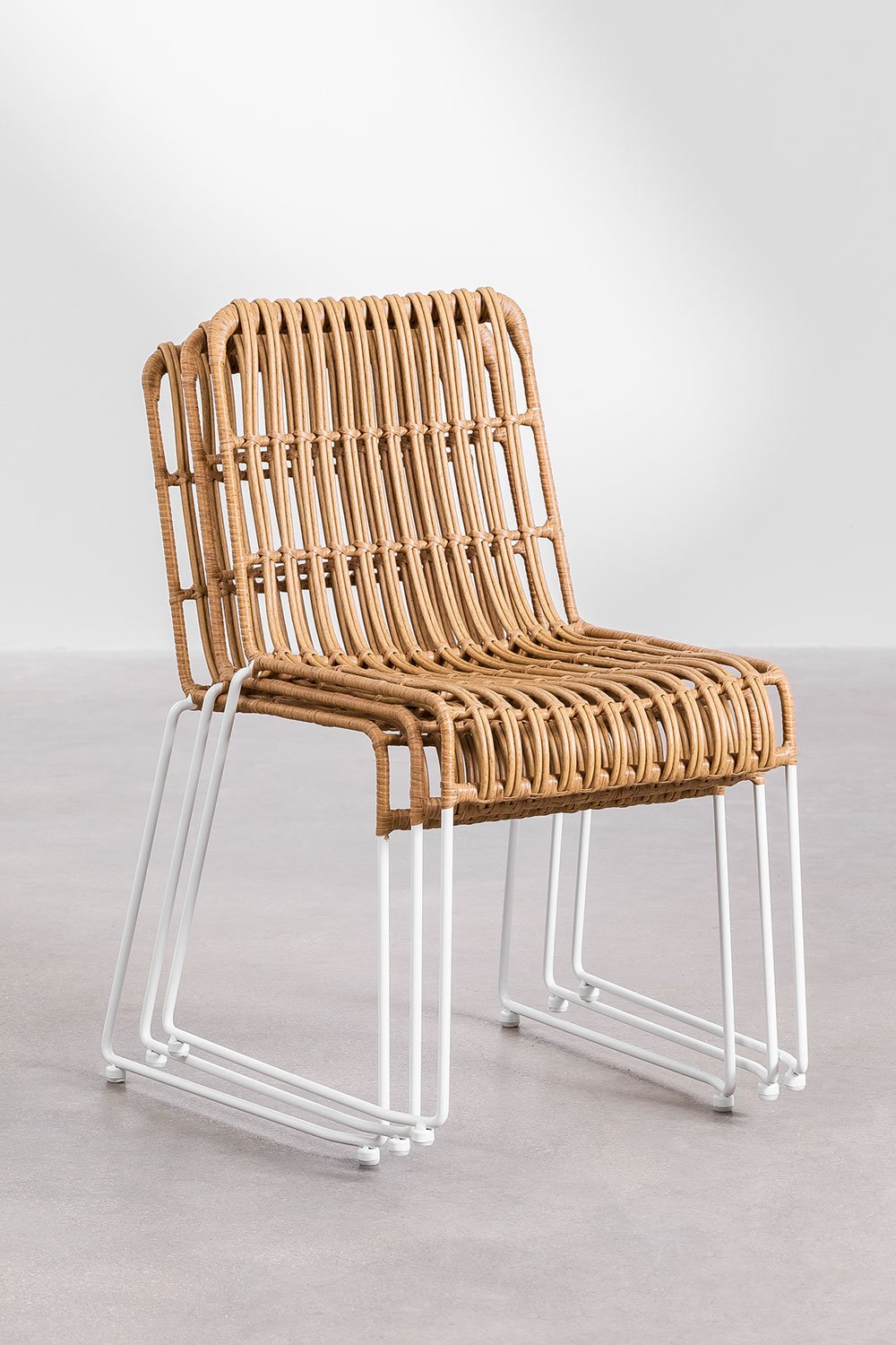 Set van 2 eetkamerstoelen van synthetisch rotan Aroa, galerij beeld 9
