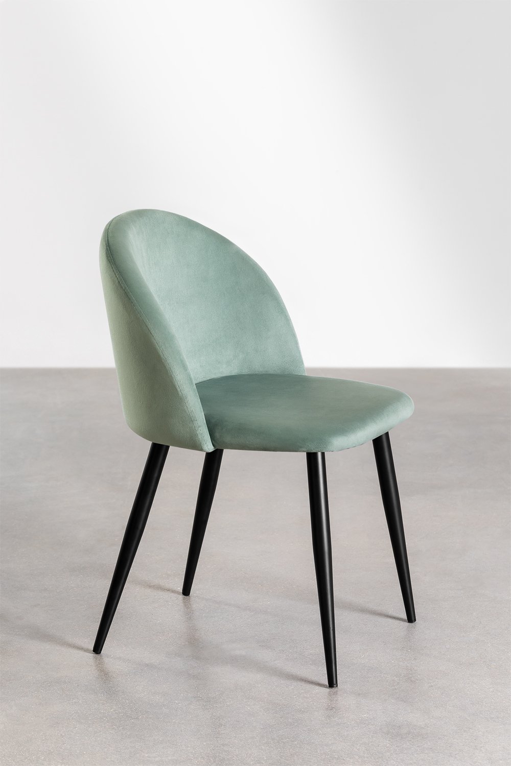 Set van 2 fluwelen eetkamerstoelen Kana, galerij beeld 2