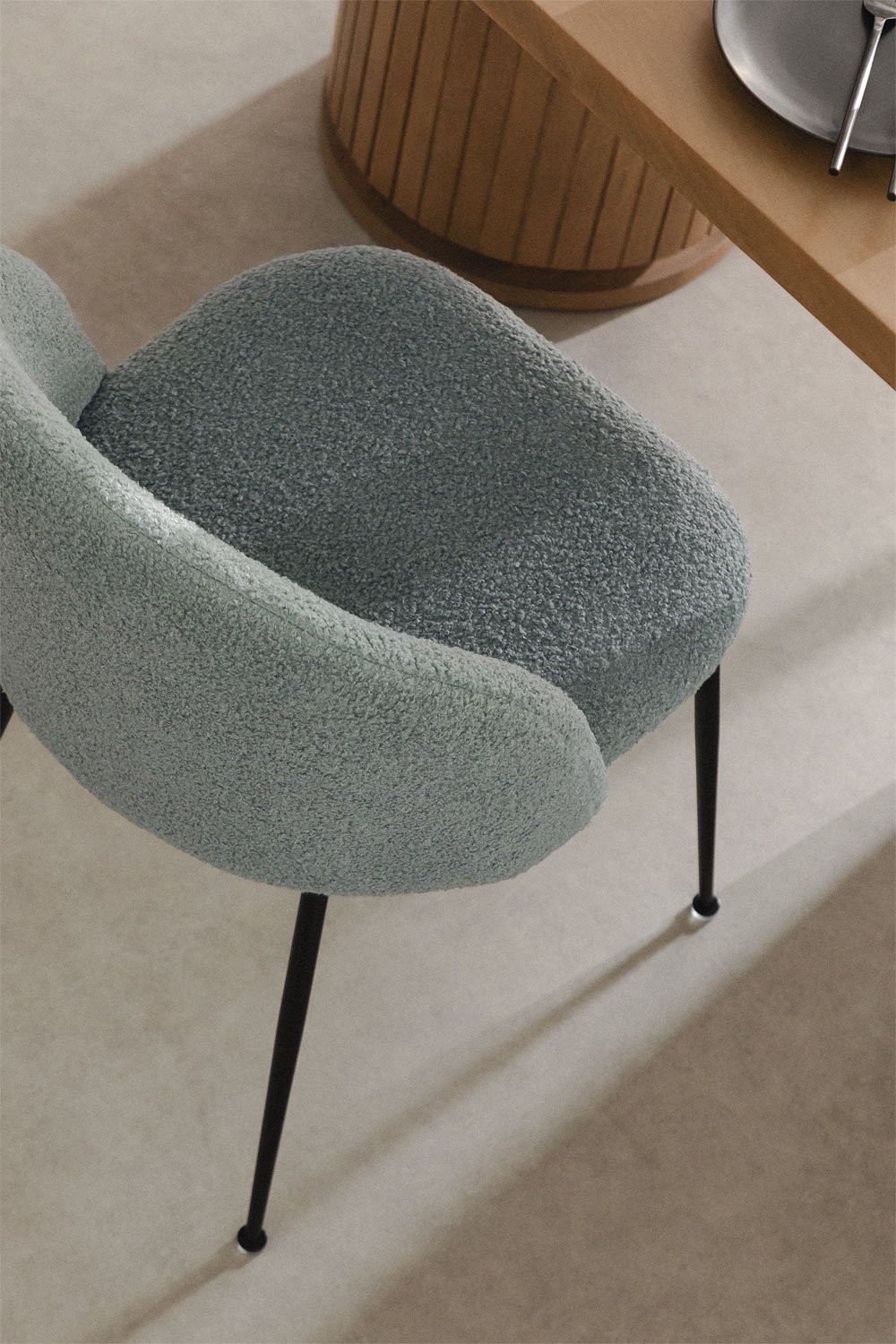 Set van 4 Chenille eetkamerstoelen Kana Design, galerij beeld 1