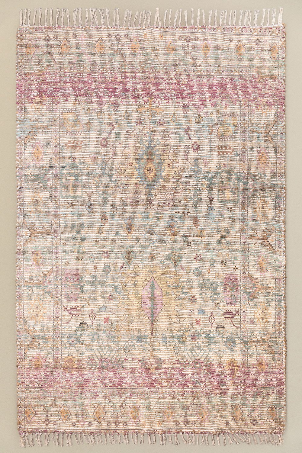 Vloerkleed van jute en stof (260x170 cm) Demir, galerij beeld 1
