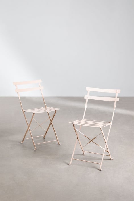 Set van 2 opvouwbare tuinstoelen in staal Sergey