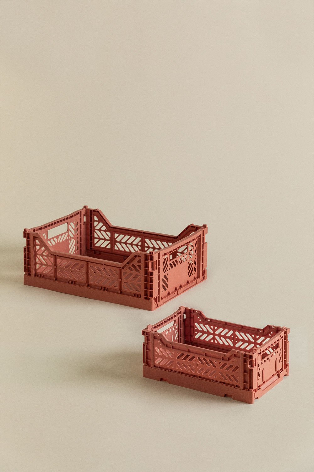 Set van 2 opvouwbare en stapelbare plastic dozen Doli , galerij beeld 1