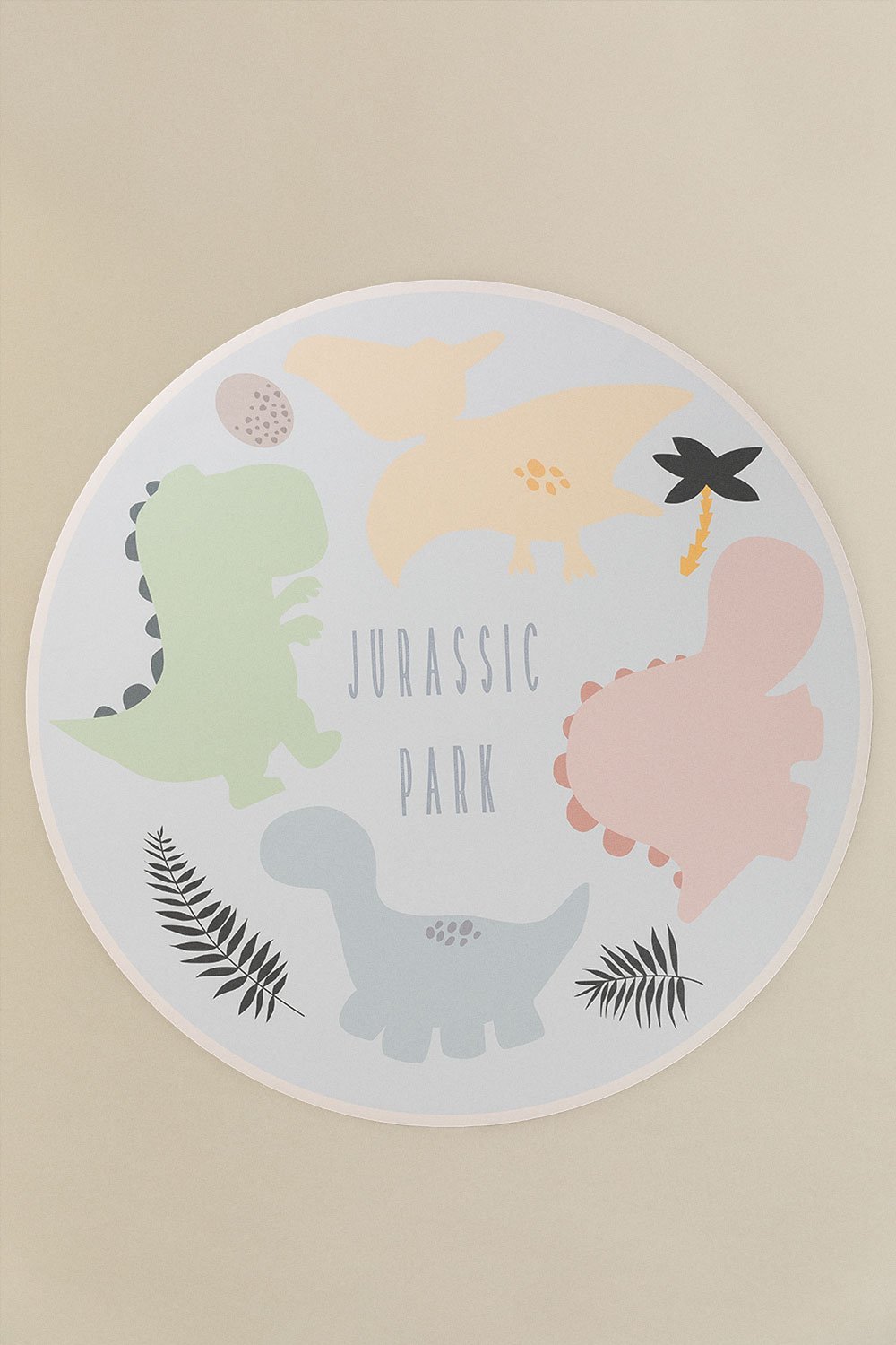 Rond Vinyl vloerkleed (Ø150 cm) Dino Party Kids, galerij beeld 2