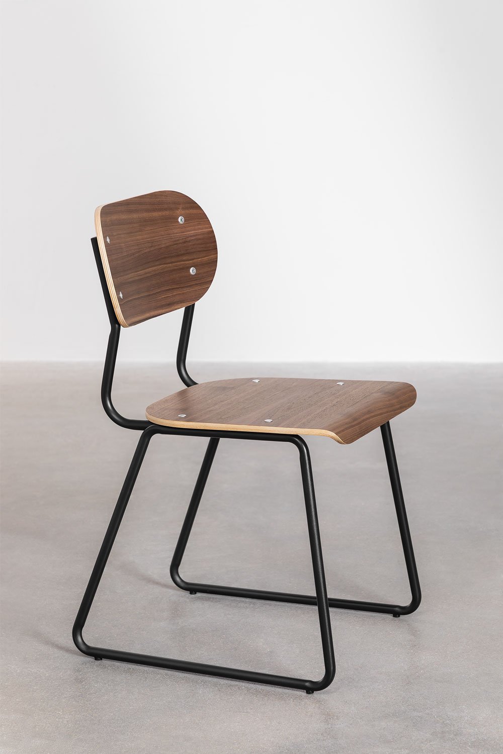 Set van 2 Jodie eetkamerstoelen van walnootfineer, galerij beeld 4