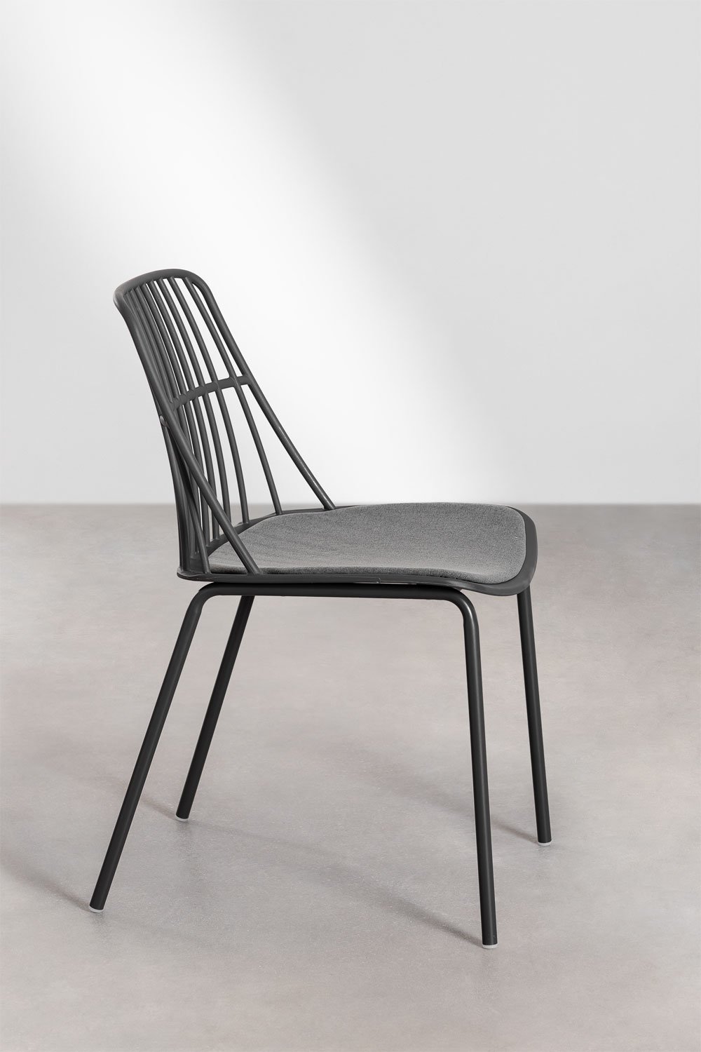 Set van 4 eetkamerstoelen in polypropyleen en staal Maeba, galerij beeld 4