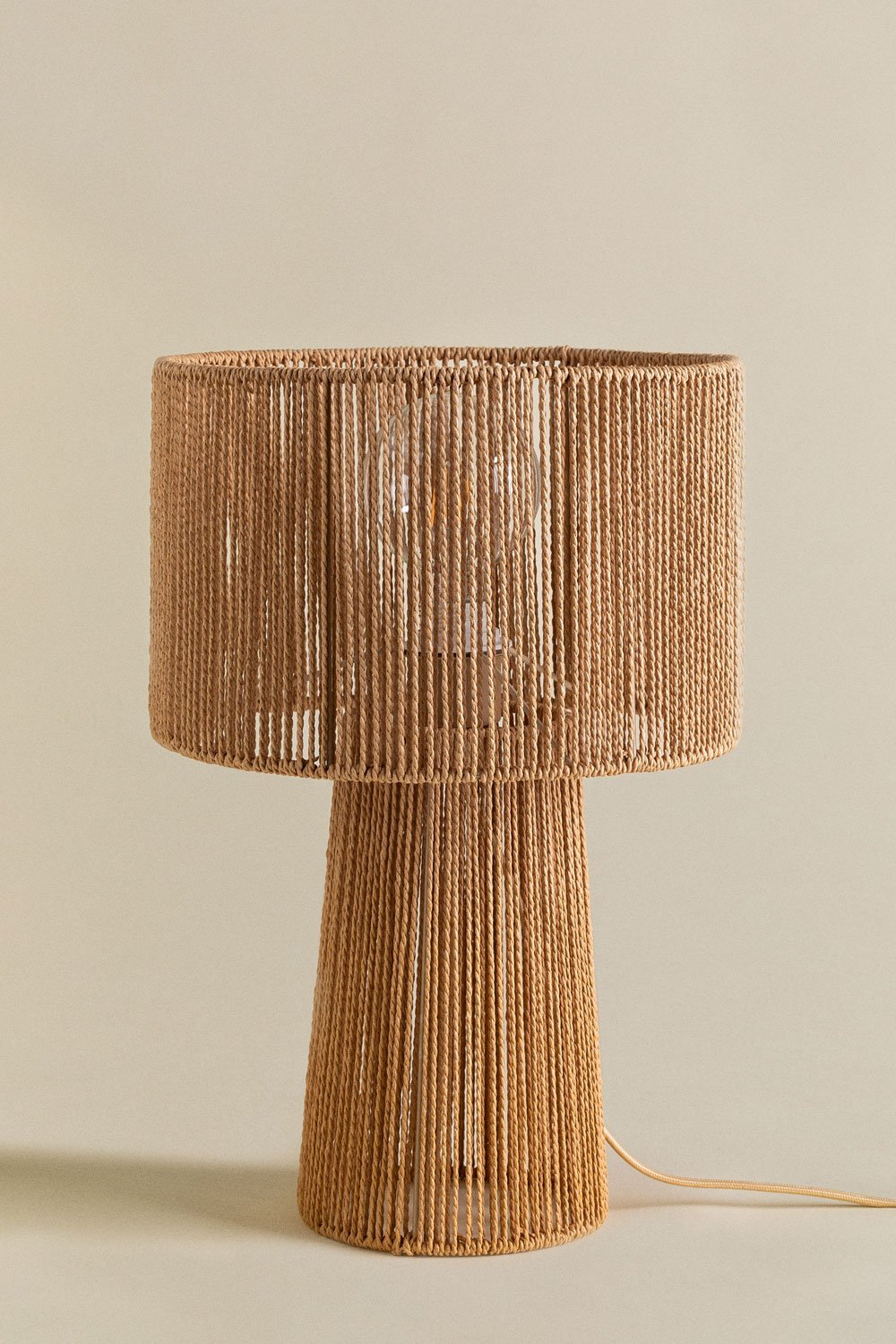 Carisa tafellamp van gevlochten papier, galerij beeld 3