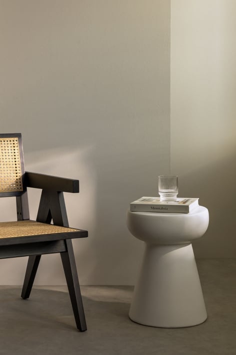 Ronde bijzettafel in keramiek Karus