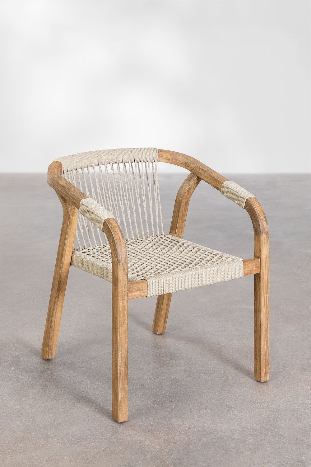 Set van 4 tuinstoelen met armleuningen van acaciahout Dubai, galerij beeld 8