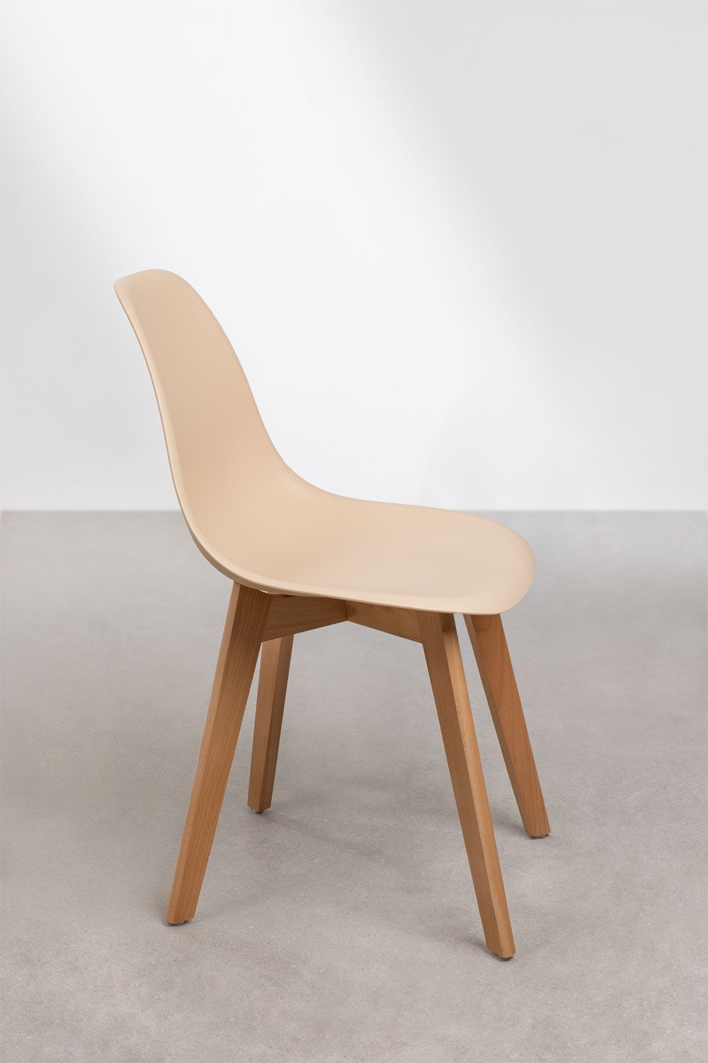 Set van 2 eetkamerstoelen in polypropyleen en beukenhout Scand Nordic, galerij beeld 4