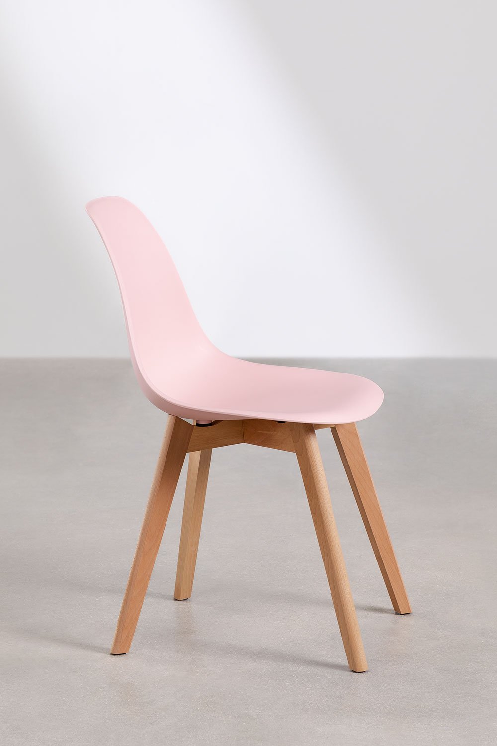 Set van 2 eetkamerstoelen in polypropyleen en beukenhout Scand Nordic, galerij beeld 4