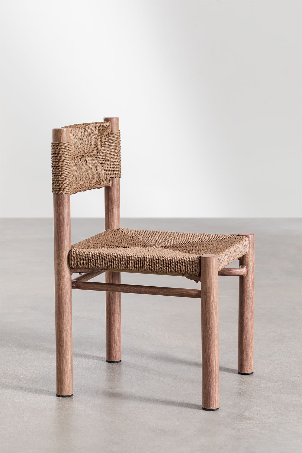 Set van 2 eetkamerstoelen in synthetisch riet en aluminium Greitiel, galerij beeld 3