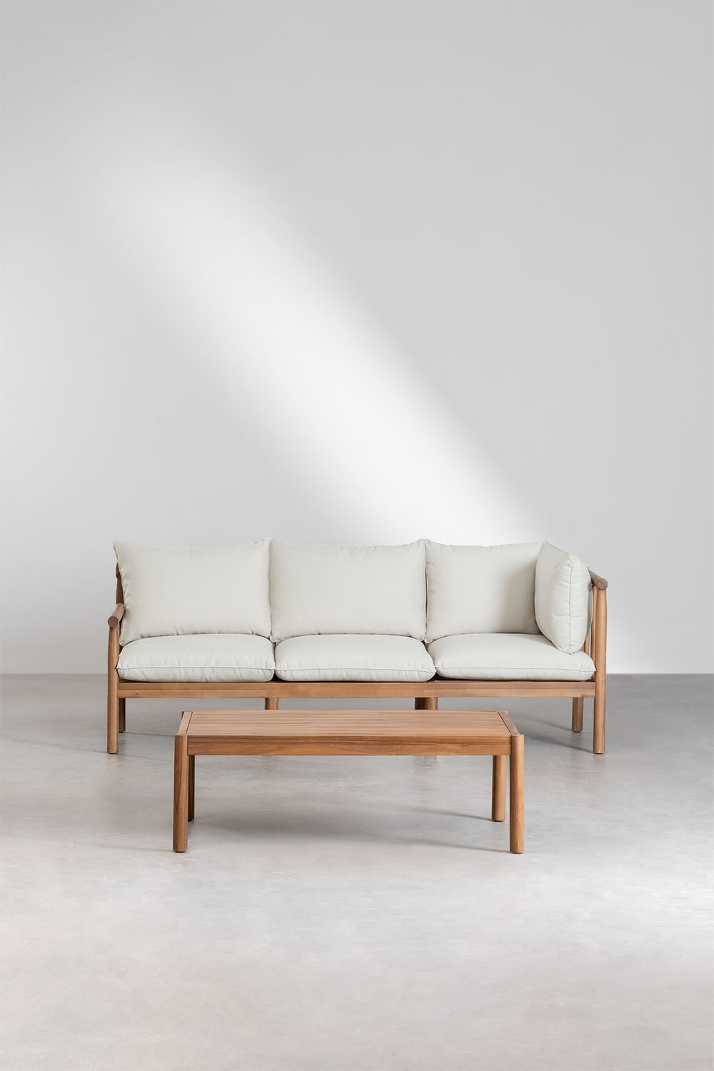 Tuinset met 3-zitsbank en salontafel in acaciahout Melvin      , galerij beeld 2