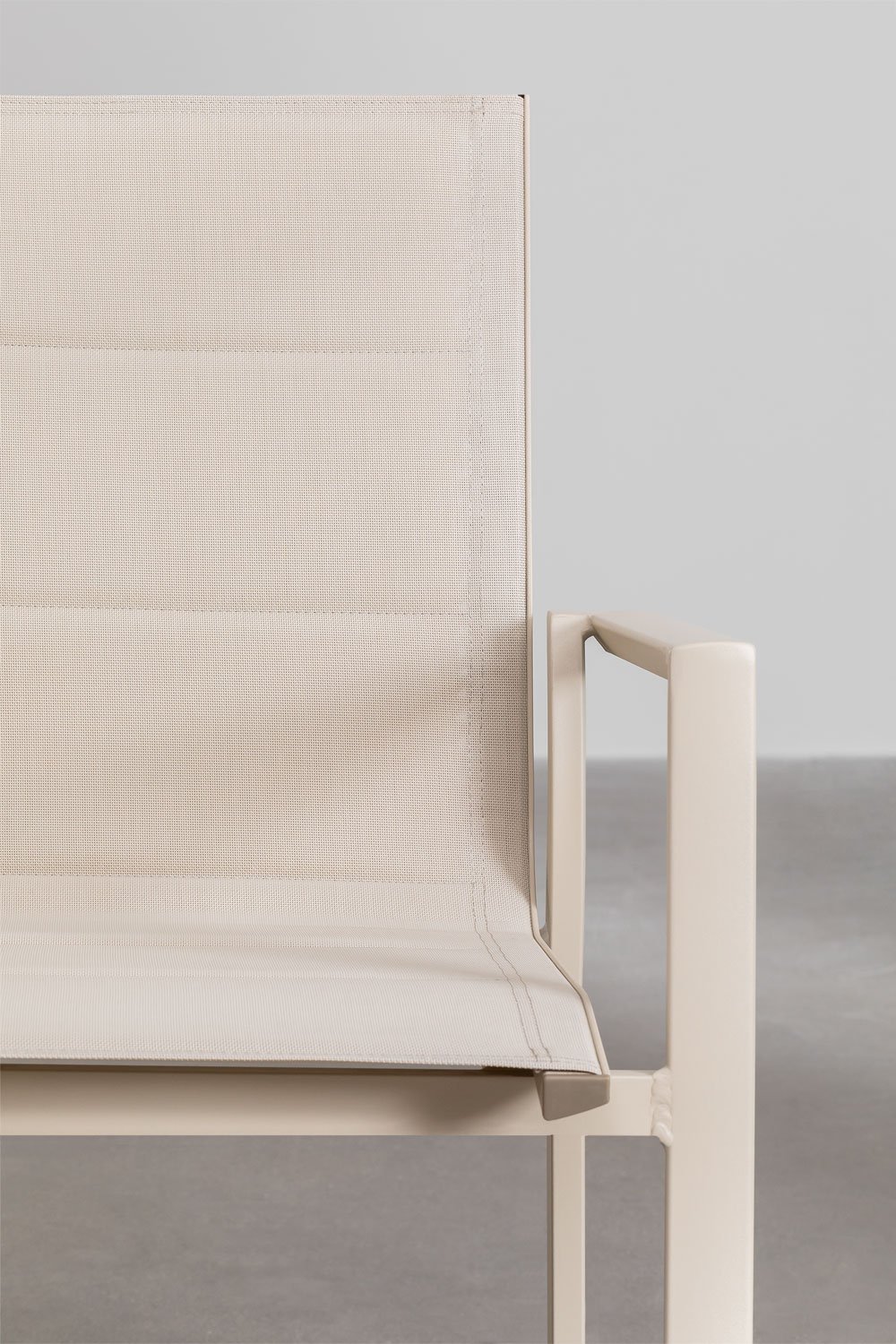 Uitschuifbare rechthoekige eettafel 240-300x100 cm en 10 stapelbare tuinstoelen met armleuningen van aluminium Karena, galerij beeld 9