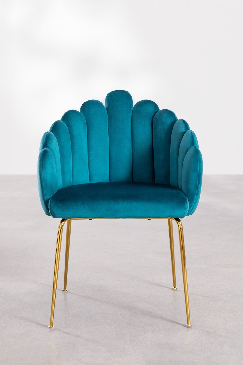 Set van 4 Markina fluwelen eetkamerstoelen , galerij beeld 4