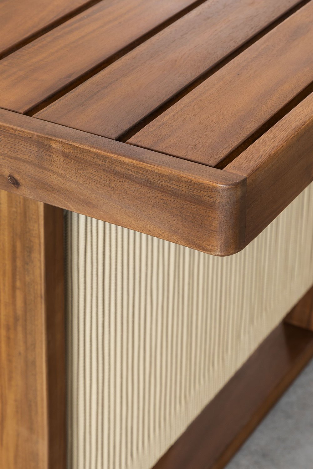 Rechthoekige tafelset (200x100 cm) en 6 eetkamerstoelen met armleuningen in acaciahout Nayely, galerij beeld 5