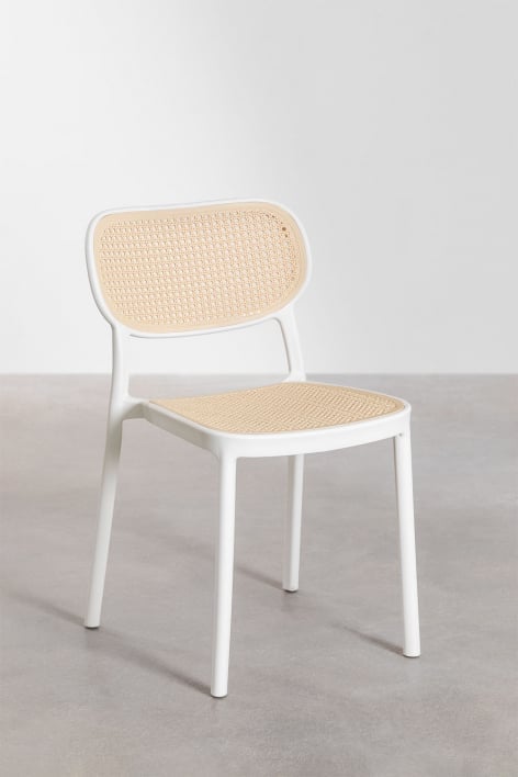 Set van 4 Omara stapelbare eetkamerstoelen - Gardenia Wit