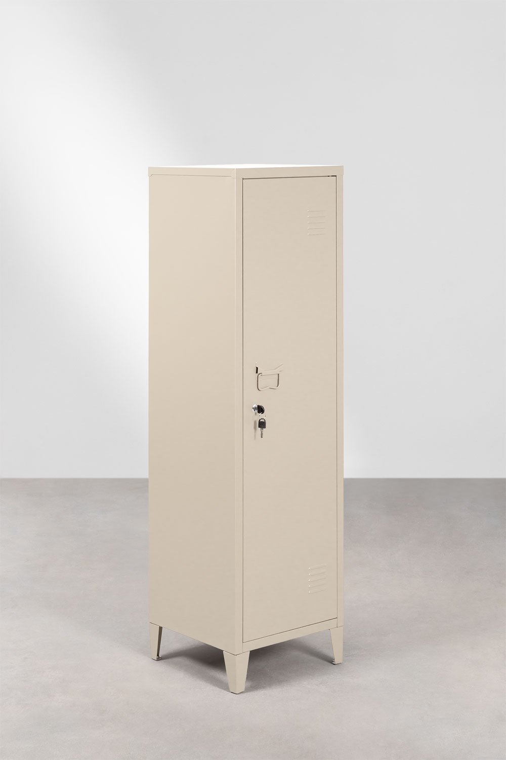 Lockerkast 40x140 cm in tapioca beige staal Pohpli, galerij beeld 3