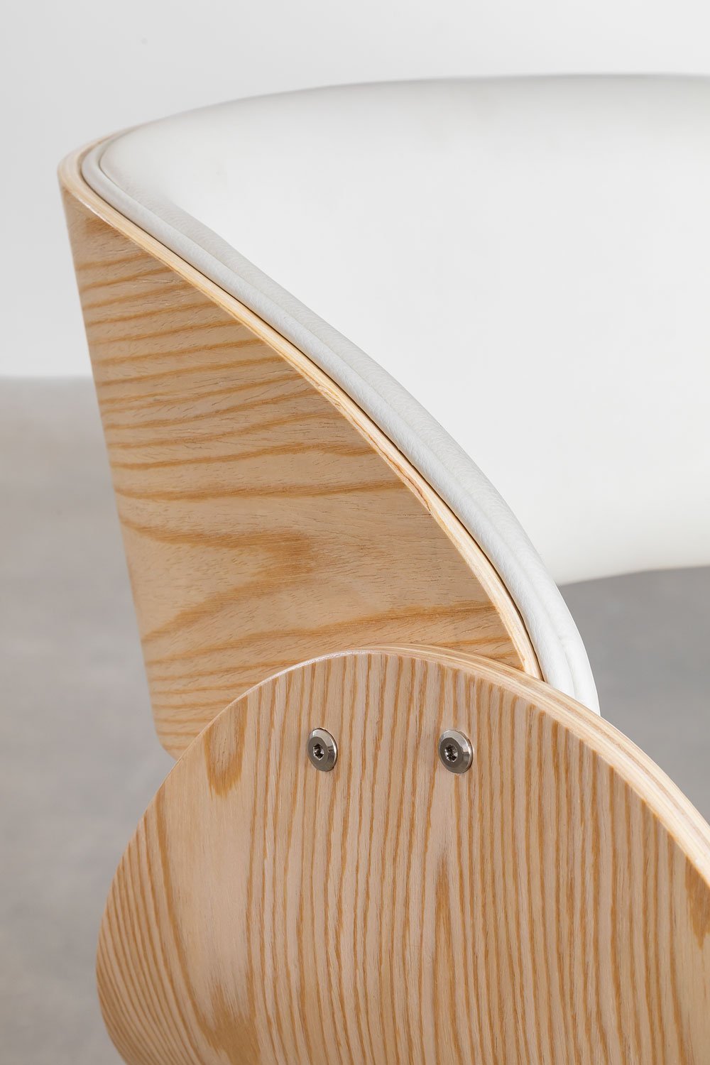 Set van 4 eetkamerstoelen in hout en kunstleer Lorete      , galerij beeld 6