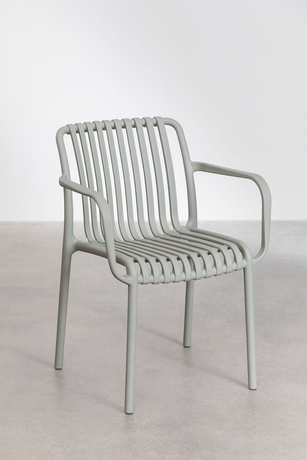 Verpakking van 4 Wendell polypropyleen tuinstoelen met armleuningen, galerij beeld 3