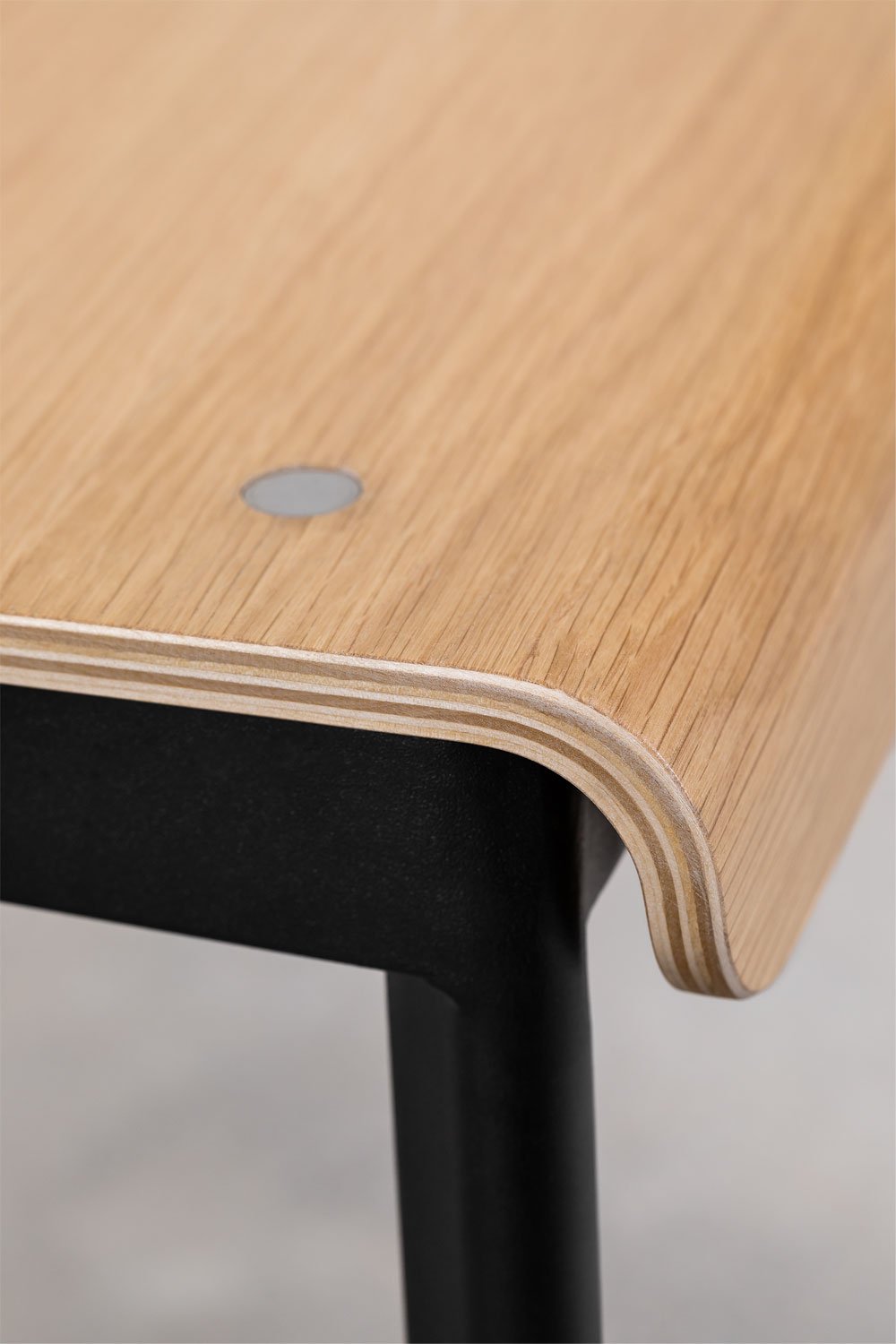 Set van 2 eetkamerstoelen in eikenfineer en ijzer And, galerij beeld 8