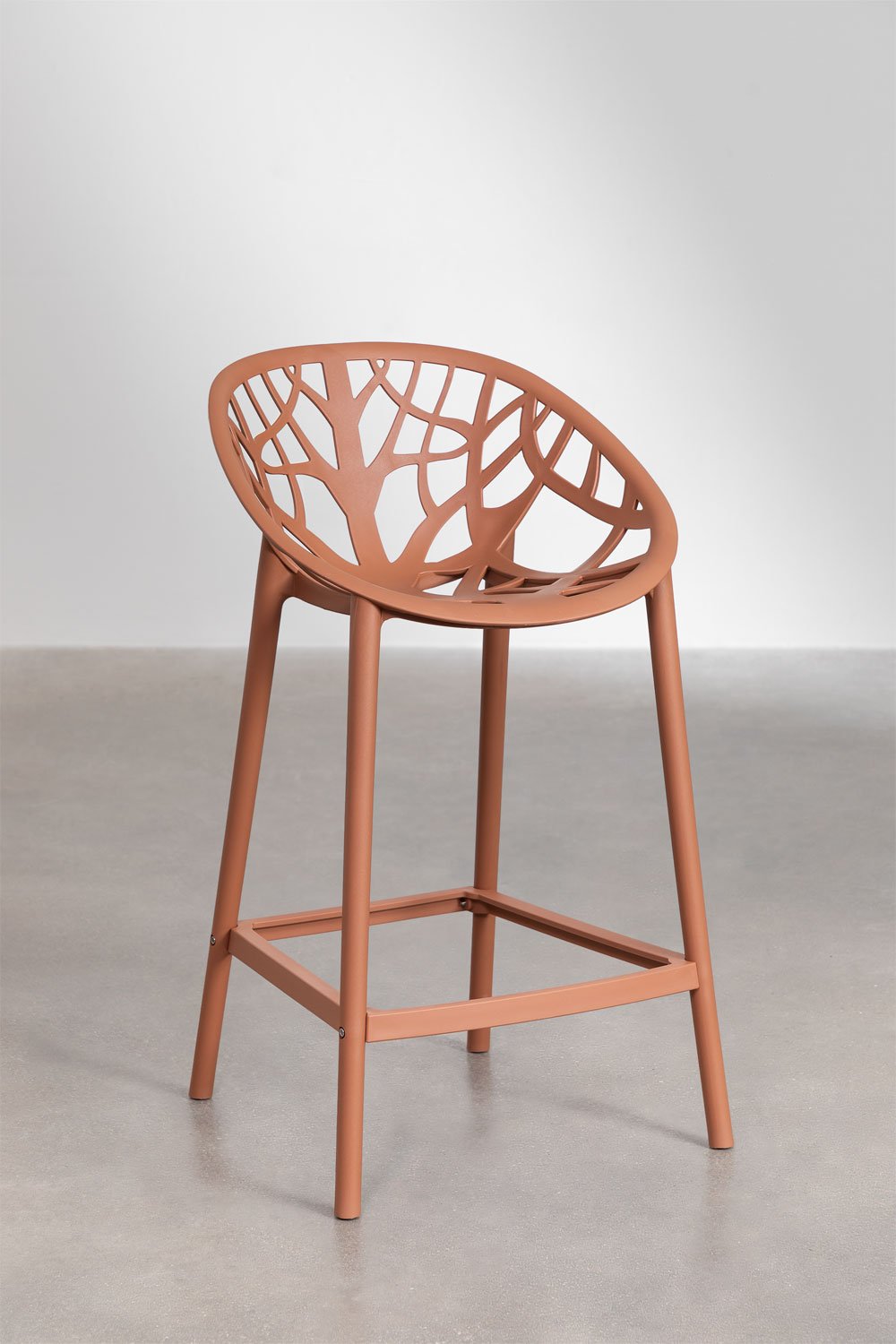 Hoge kruk 75 cm van roestkleurig polypropyleen Ores, galerij beeld 2