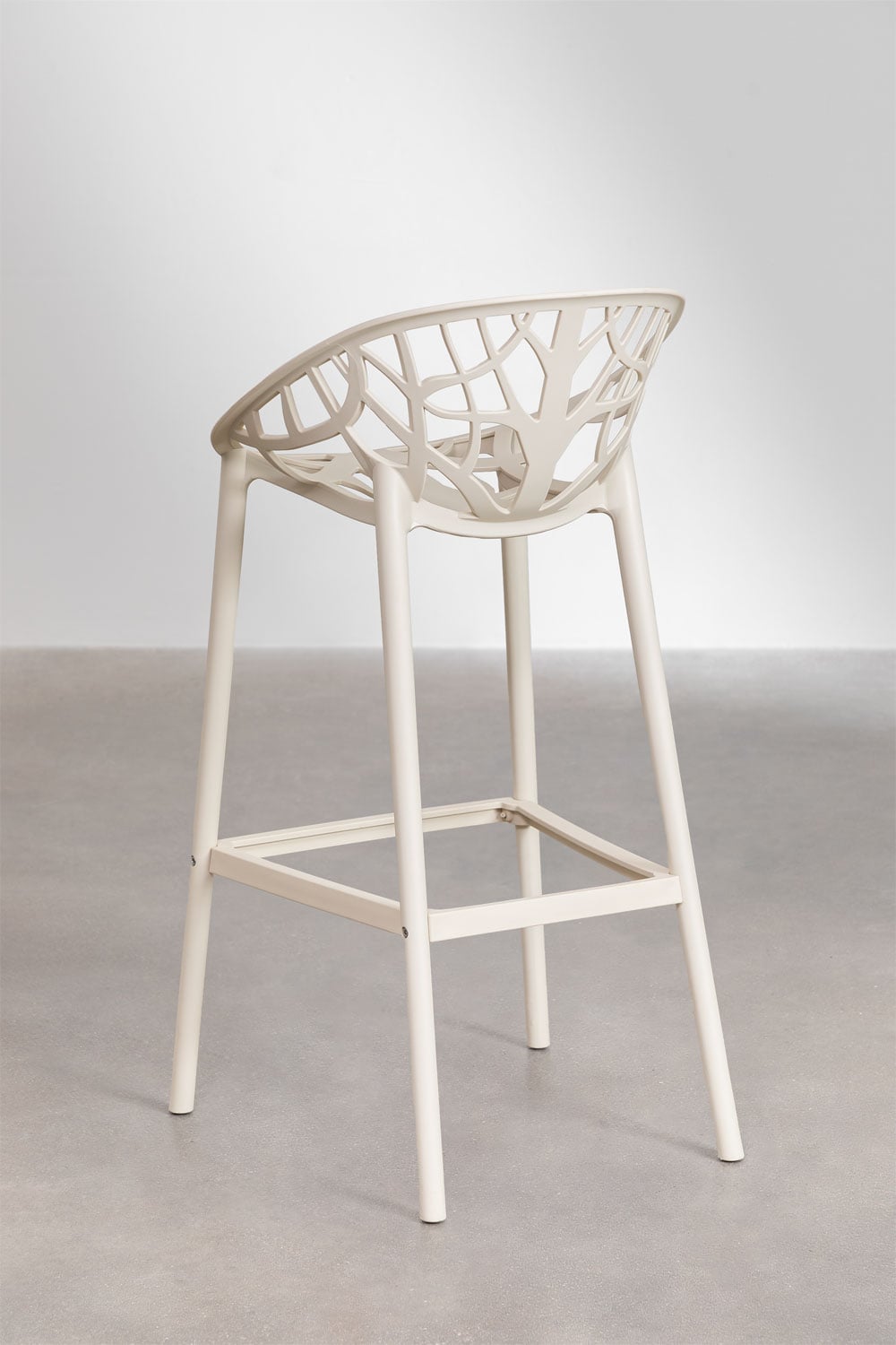 Set van 4 hoge krukken 75 cm van tapioca beige polypropyleen Ores, galerij beeld 4