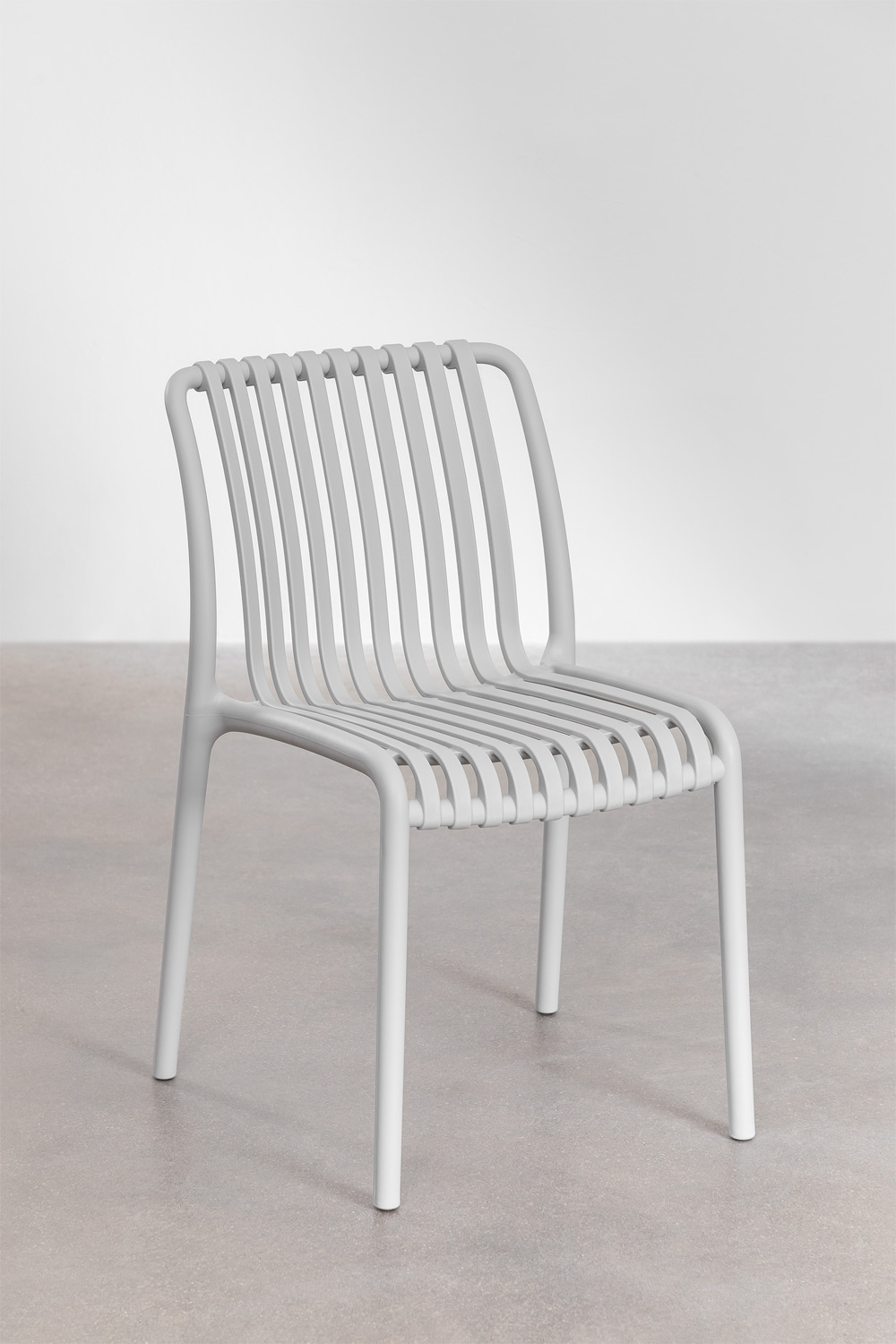 Donato XL stapelbare tuinstoel in wit aluminium en grijs wicker
