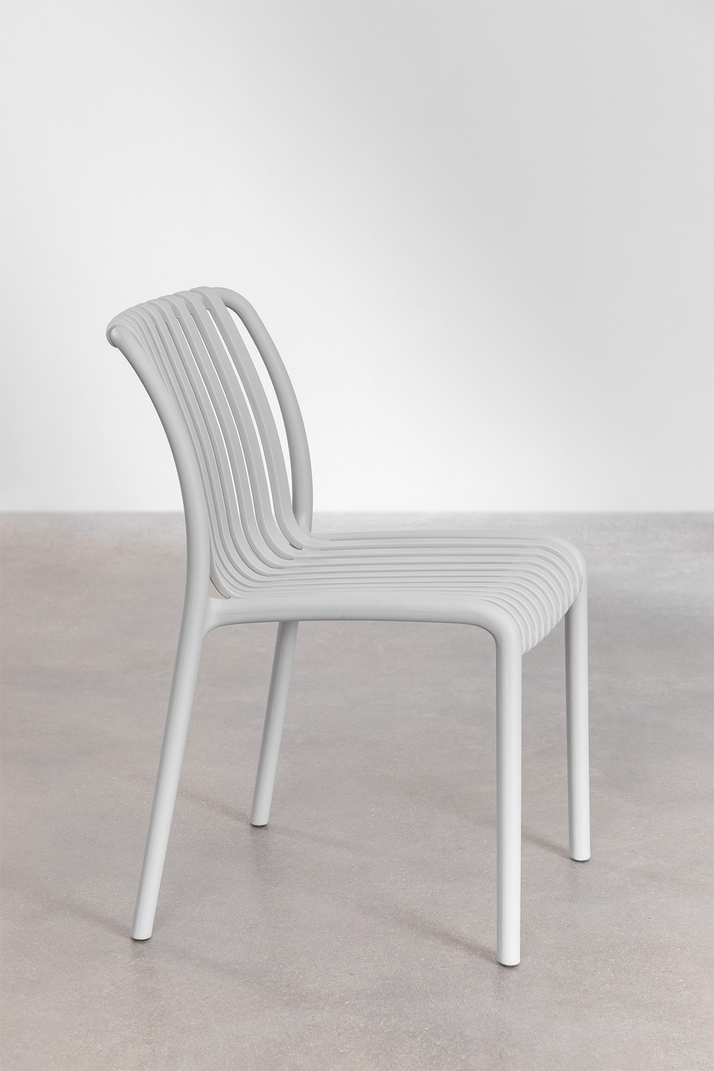 SKLUM Set van 4 Omara stapelbare tuinstoelen Grijs – Grafiet
