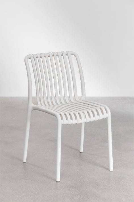 Set van 4 stapelbare eetkamerstoelen van Wendell polypropyleen - Gardenia Wit