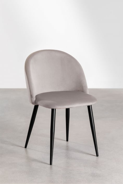 Kana eetkamerstoel in fluweel - Grijs – taupe