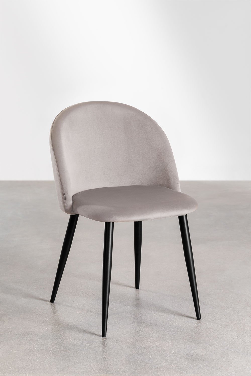 Set van 4 fluwelen eetkamerstoelen Kana, galerij beeld 2