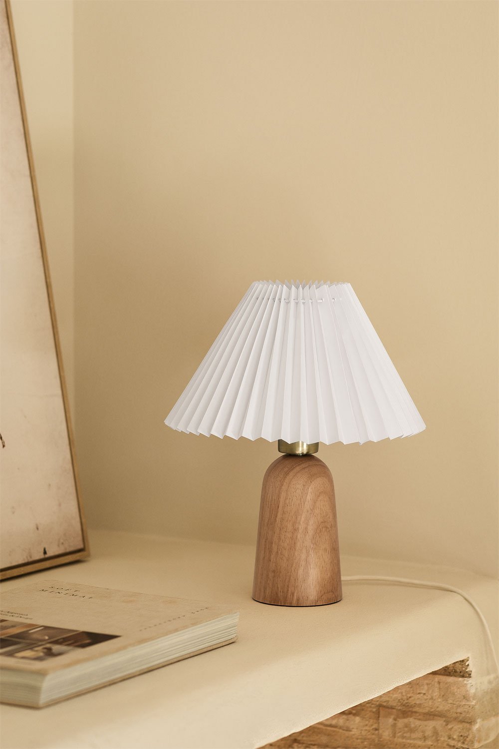 Jeremaia houten tafellamp, galerij beeld 1