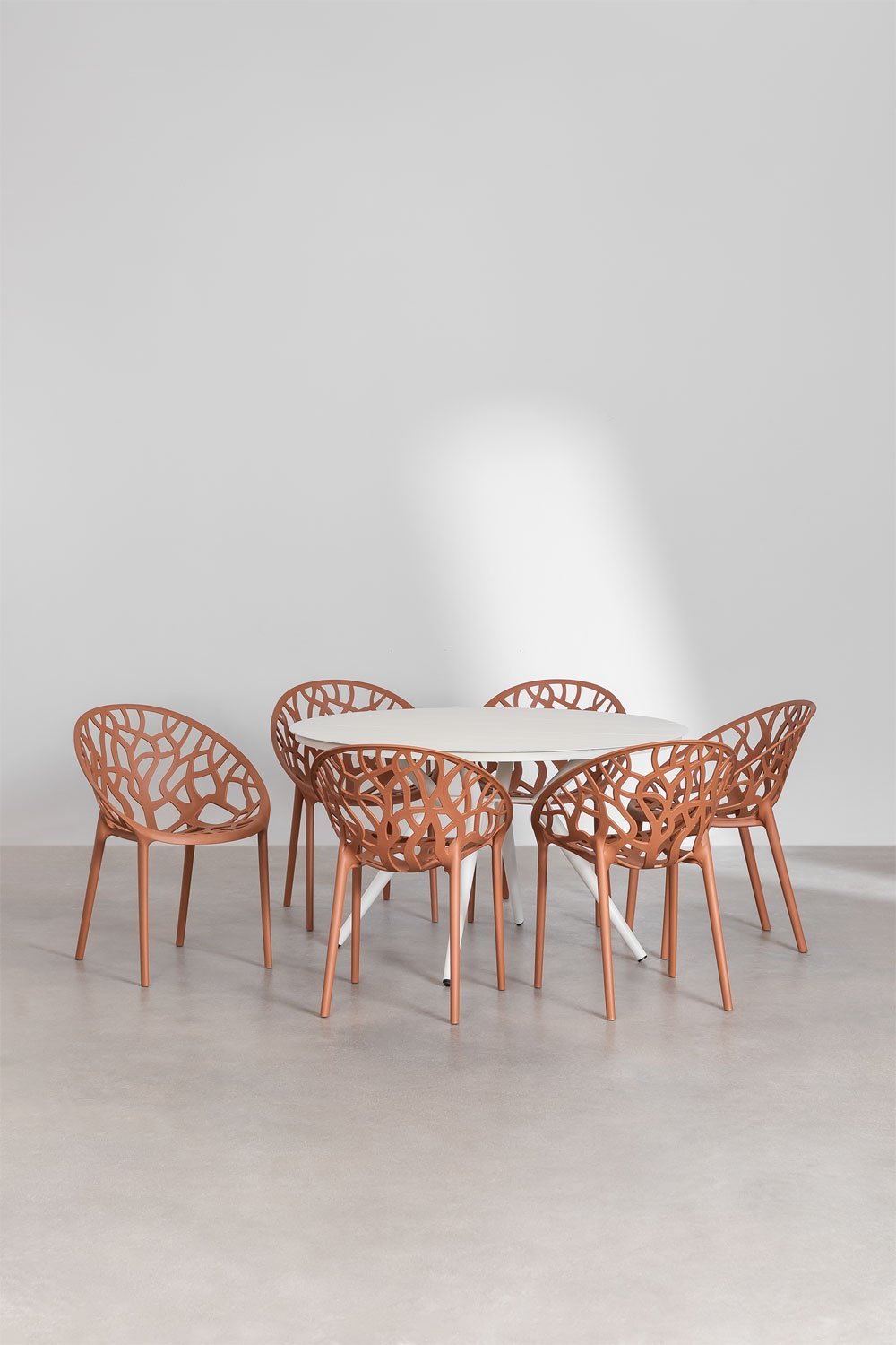 Valerie ronde aluminium tafelset (Ø125 cm) en 6 Ores tuinstoelen     , galerij beeld 2