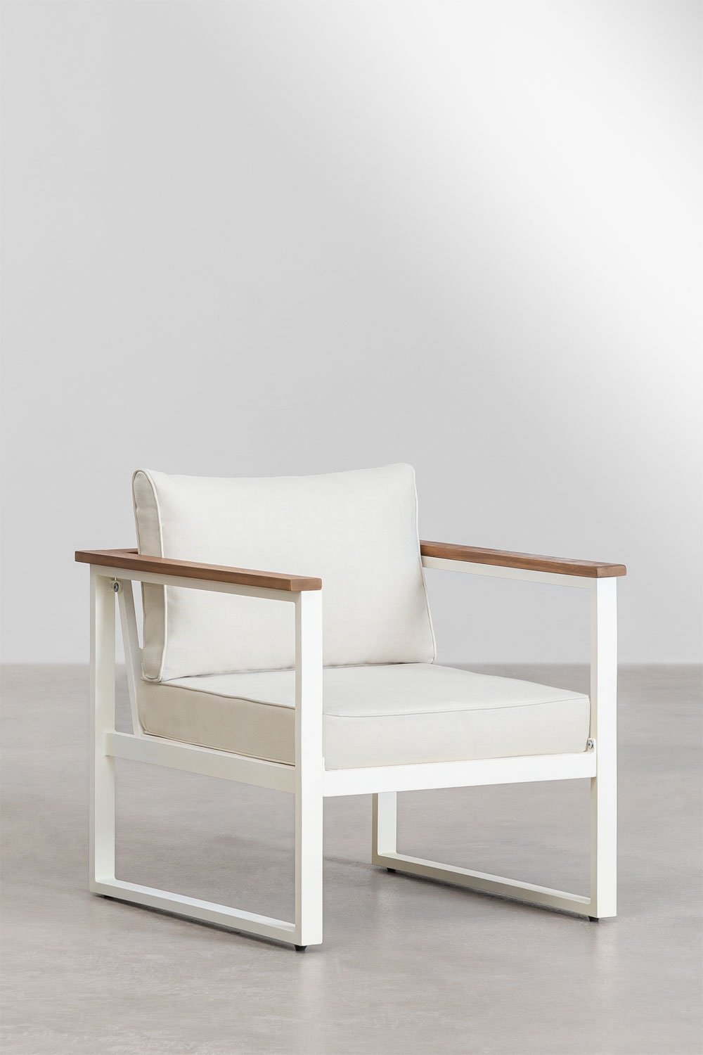 Lipov fauteuil van aluminium en acaciahout, galerij beeld 1