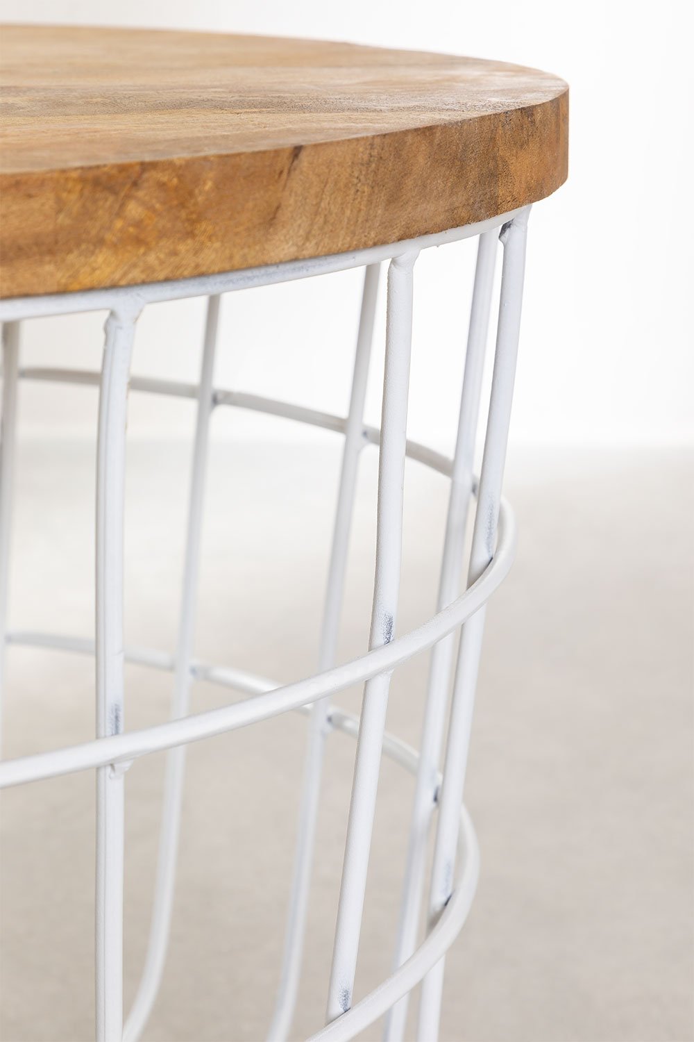 Ronde salontafel in mangohout en staal (Ø62 cm) Ket, galerij beeld 5