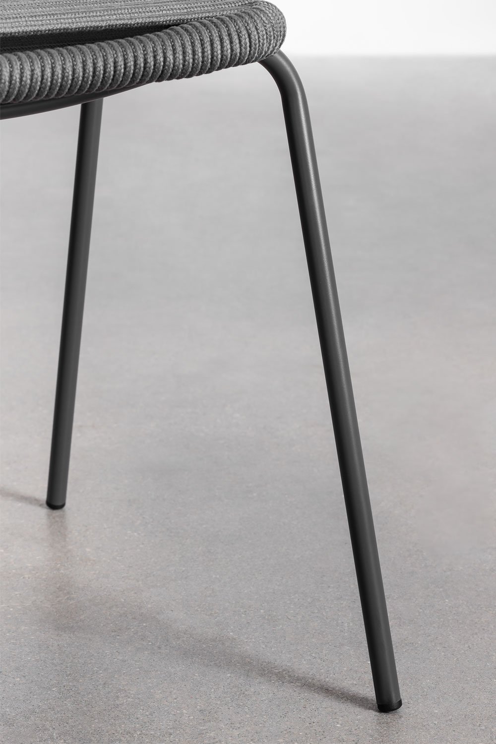 Set van 4 stapelbare tuinstoelen in ijzer en gevlochten touw Mileyd, galerij beeld 6