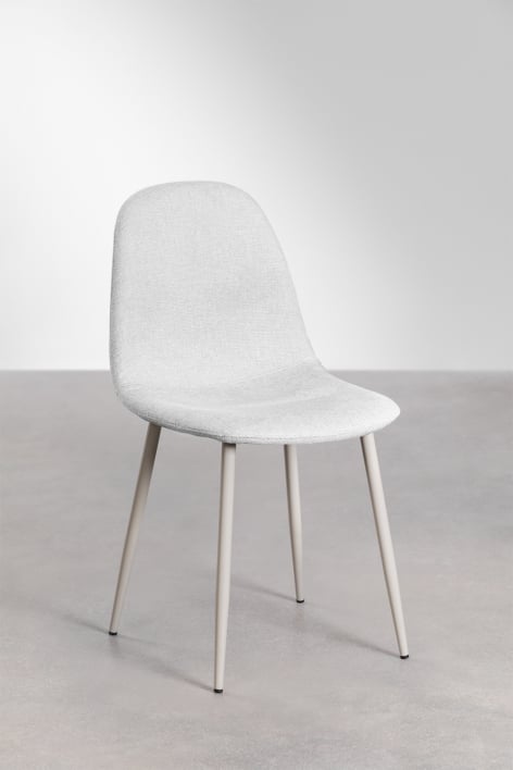 Set van 2 Glamm Deluxe eetkamerstoelen - Stof Gebroken Wit  