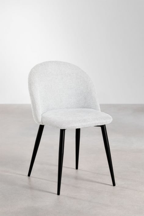 Set van 2 eetkamerstoelen Kana - Stof Gebroken Wit  