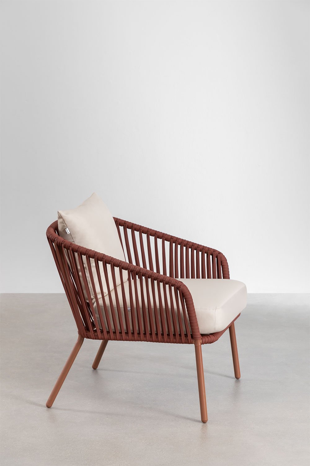 Tuinset met 2-zitsbank, 2 stoelen van gevlochten touw en Arhiza salontafels, galerij beeld 8