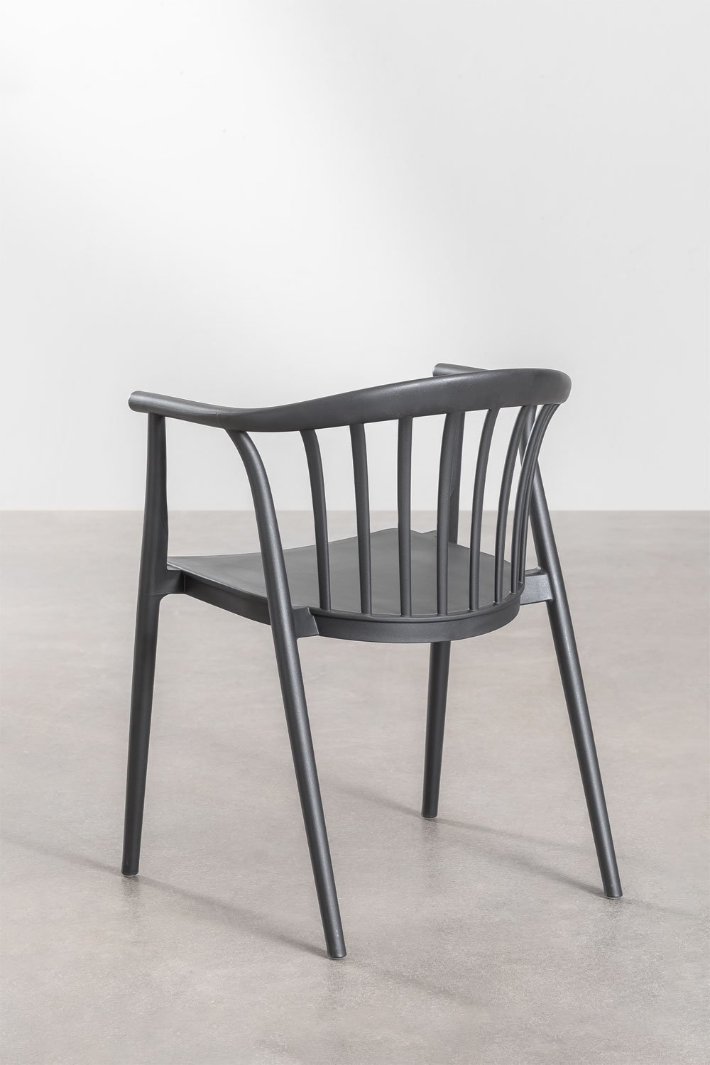 Set van 4 stapelbare eetkamerstoelen met armleuningen in polypropyleen Ivor, galerij beeld 4