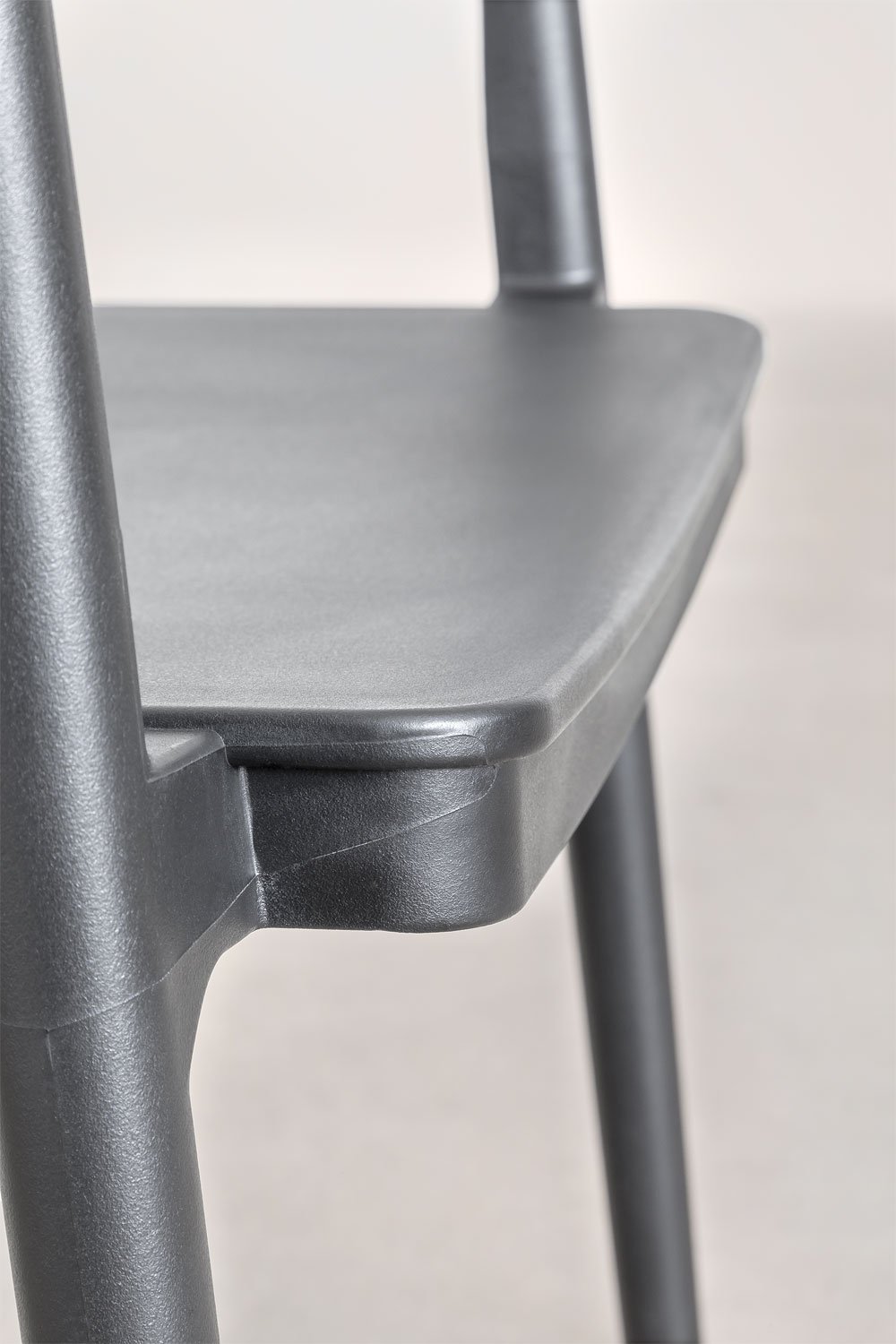 Set van 4 stapelbare eetkamerstoelen met armleuningen in polypropyleen Ivor, galerij beeld 6