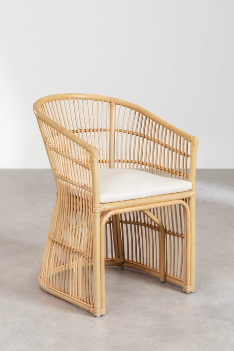 Set van 4 rotan eetkamerstoelen Izabal