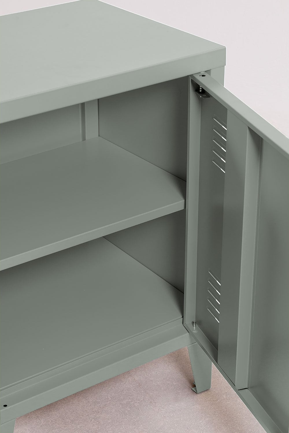 Pohpli stalen bijzettafel met kastje, galerij beeld 3